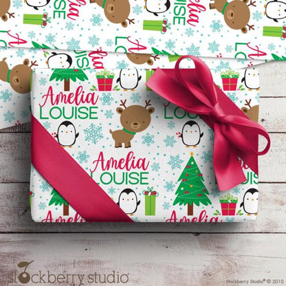 Personalized Christmas Wrapping Paper for Kids – Custom Name Gift Wrap