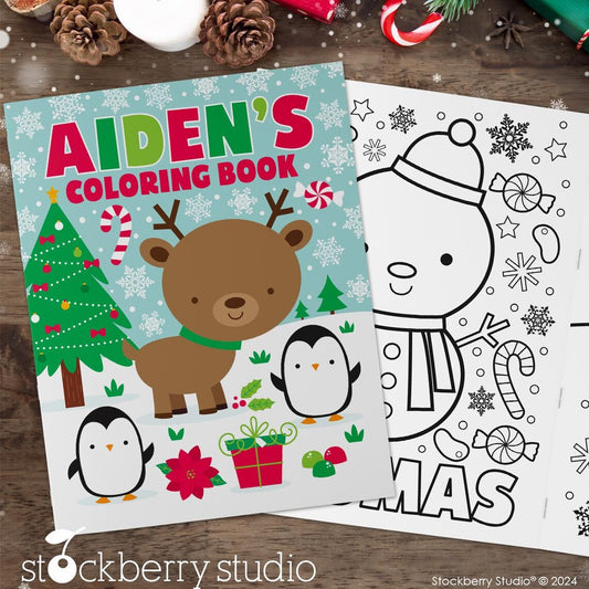 Christmas Coloring Book Personalized with Name Kids