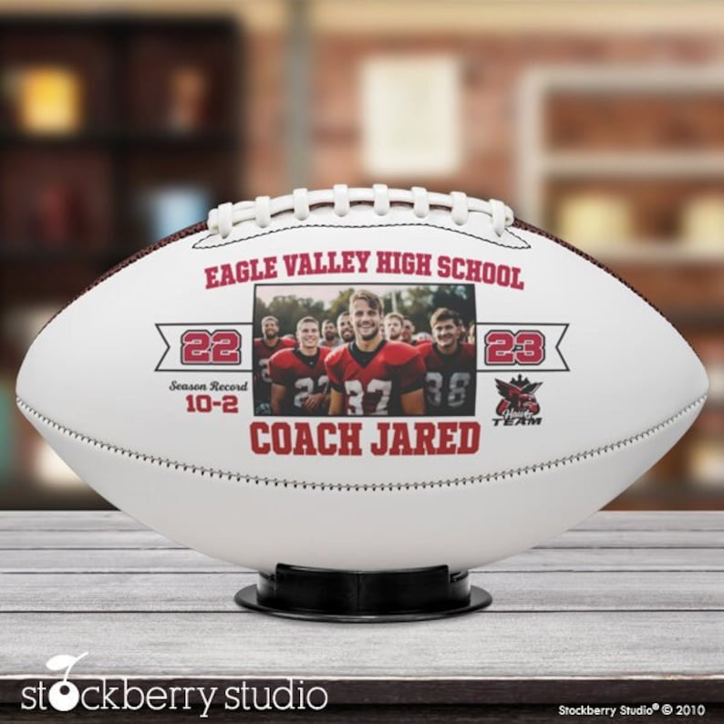 Football Personalized Team Photo Ball Coach Gift