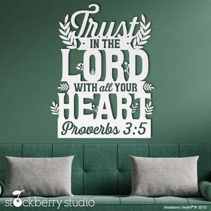 Christian Wall Art Proverbs 3:5 – 'Trust in the Lord' Inspirational Metal Sign