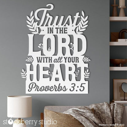 Christian Wall Art Proverbs 3:5 – 'Trust in the Lord' Inspirational Metal Sign