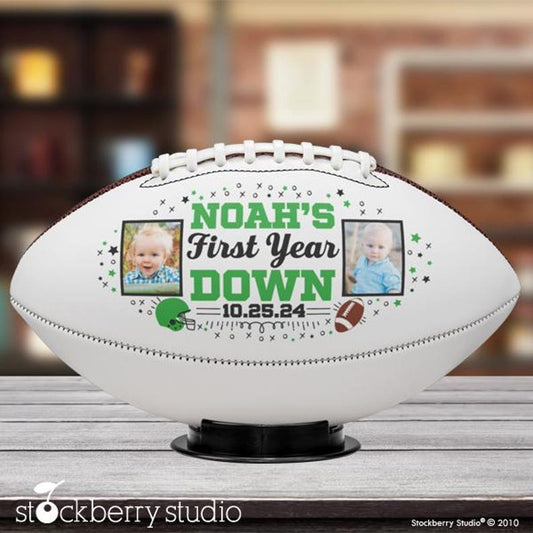 First Year Down Football Birthday Personalized