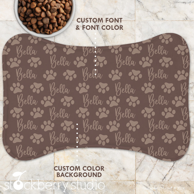 Pet Food Mat Personalized Name