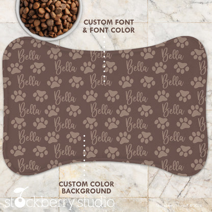 Pet Food Mat Personalized Name