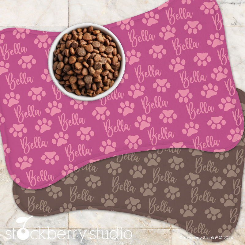 Pet Food Mat Personalized Name