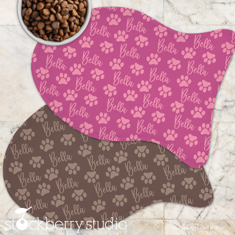 Pet Food Mat Personalized Name