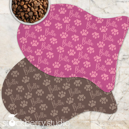 Pet Food Mat Personalized Name