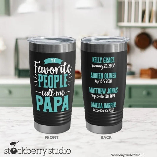 Papa Personalized Tumbler Coffee Cup