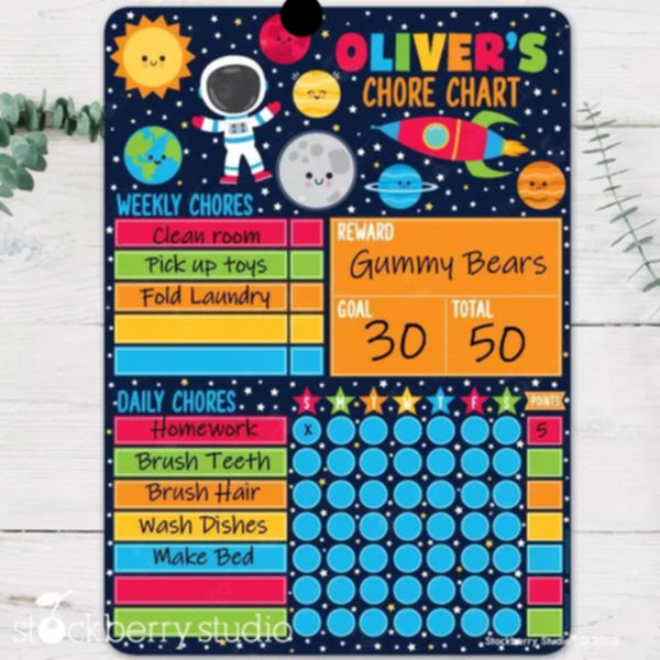 Space Chore Chart Dry Erase Board