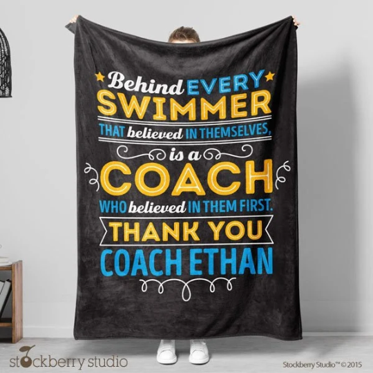 Cheer Coach Personalized Thank You Blanket