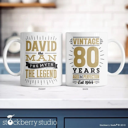 80th Birthday Gift Mug The Man The Myth The Legend