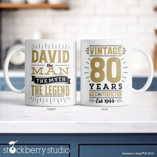 80th Birthday Gift Mug The Man The Myth The Legend