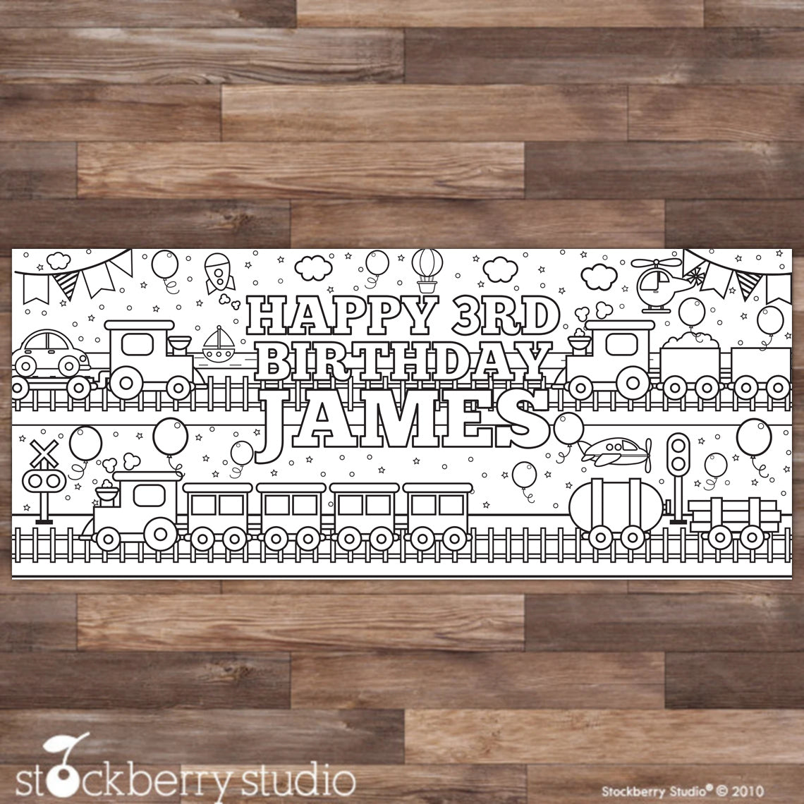 Transportation Coloring Tablecloth Birthday Party Decorations
