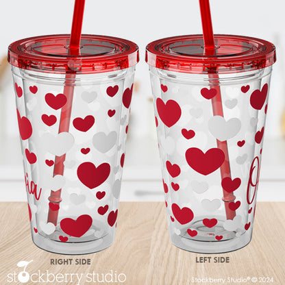 Kids Heart Valentine's Day Cup with Straw