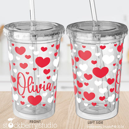 Kids Heart Valentine's Day Cup with Straw
