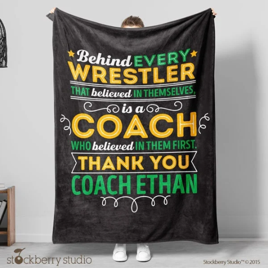 Cheer Coach Personalized Thank You Blanket