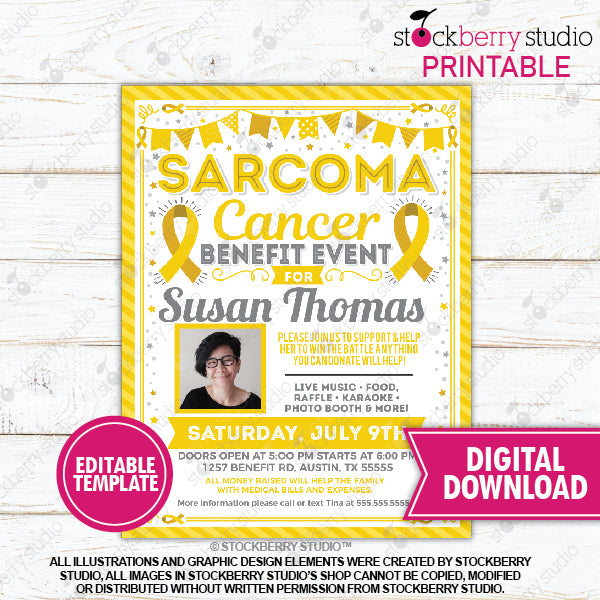 Bone Cancer Benefit Fundraiser Flyer