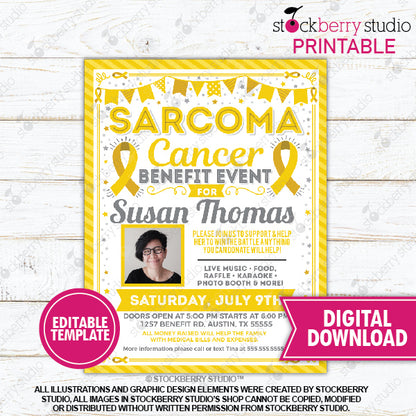 Bone Cancer Benefit Fundraiser Flyer