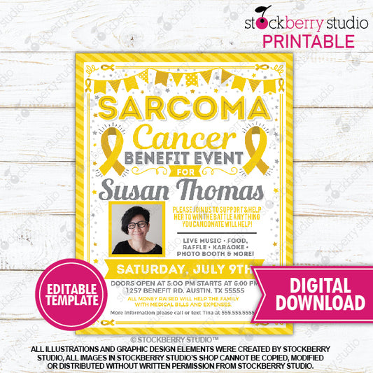 Bone Cancer Benefit Fundraiser Flyer