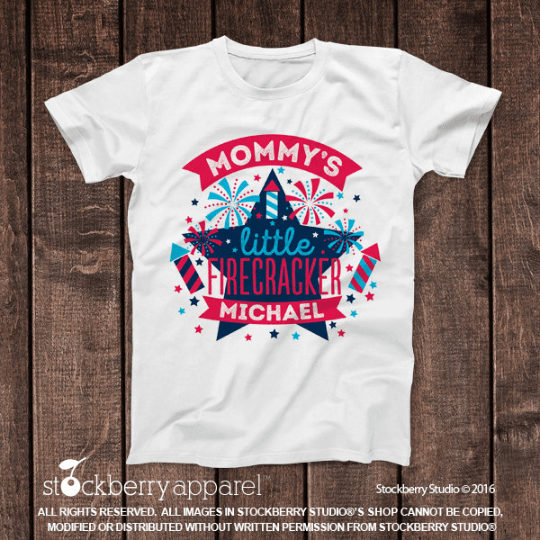 4th of July Shirt - Mommy's Little Firecracker Shirt - Stockberry Studio