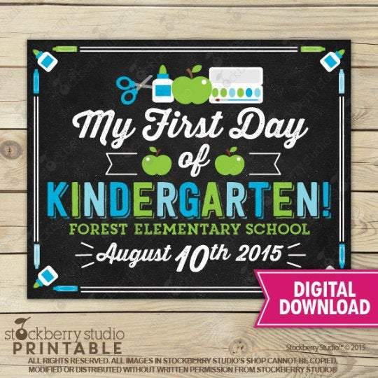 Preschool Sign - Personalized Back to School Poster - Stockberry Studio