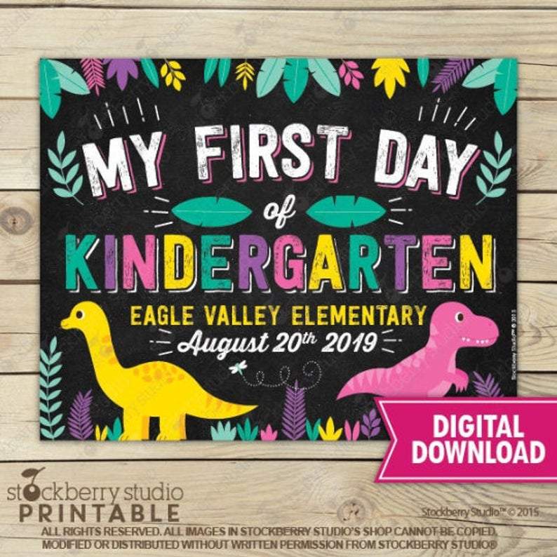 Preschool Sign - Personalized Back to School Poster - Stockberry Studio