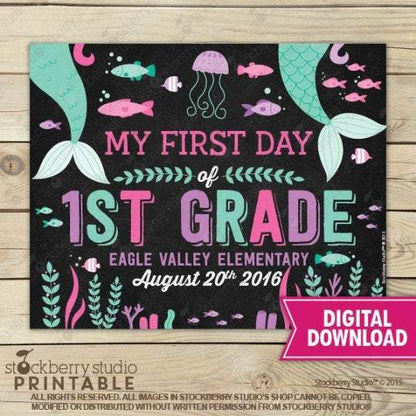 Preschool Sign - Personalized Back to School Poster - Stockberry Studio