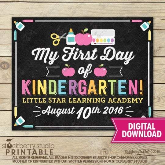 Preschool Sign - Personalized Back to School Poster - Stockberry Studio