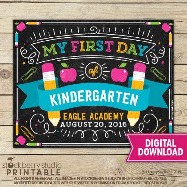 Preschool Sign - Personalized Back to School Poster - Stockberry Studio