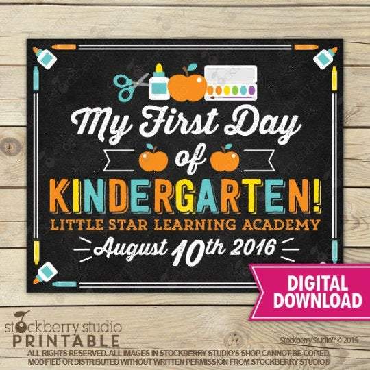 Preschool Sign - Personalized Back to School Poster - Stockberry Studio