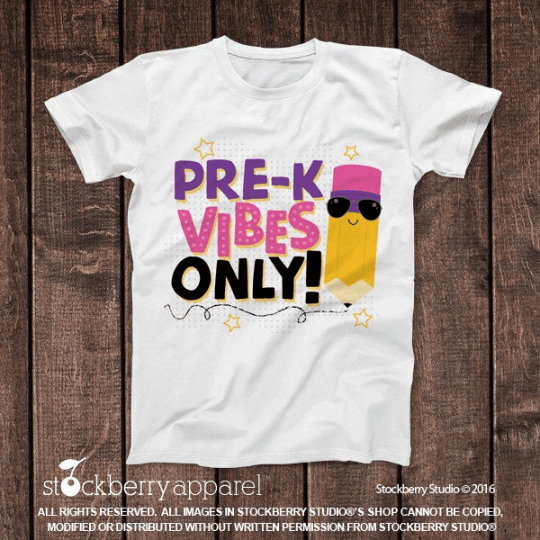 Pre-k Vibes Only Shirt - Preschool Shirt - Stockberry Studio