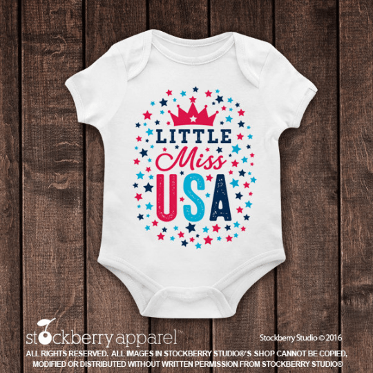 4th of July Shirt - Little Miss USA - Stockberry Studio