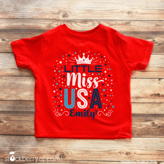 4th of July Shirt - Little Miss USA - Stockberry Studio