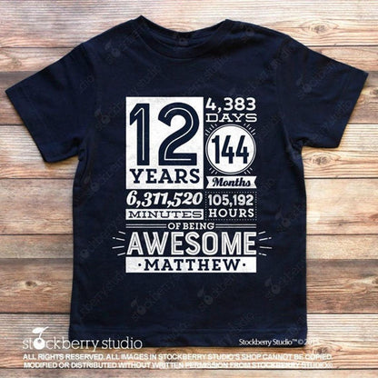 1 Year of Being Awesome 1st Birthday Shirt (any age) - Stockberry Studio