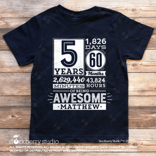 1 Year of Being Awesome 1st Birthday Shirt (any age) - Stockberry Studio