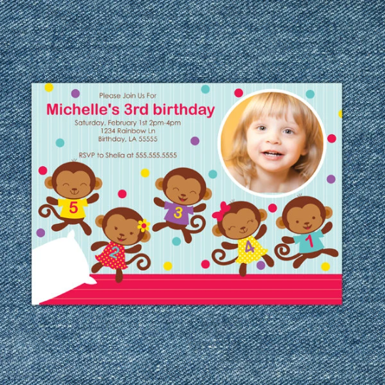 Little Monkeys Birthday Invitation