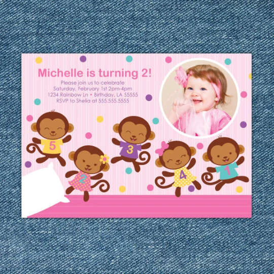 Little Monkeys Birthday Invitation