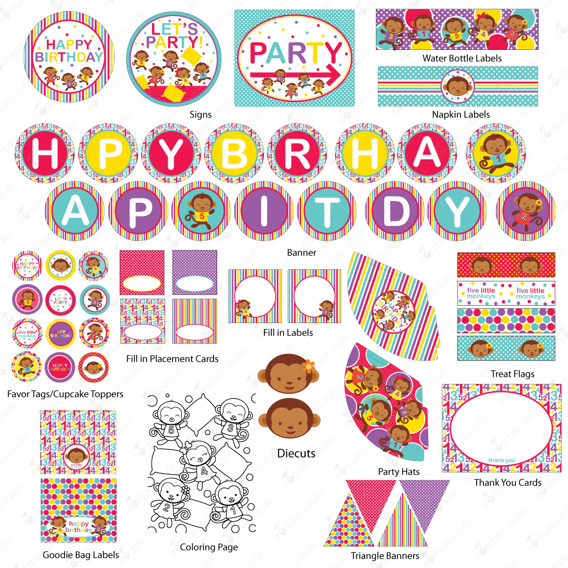 Little Monkeys Birthday Party Kit