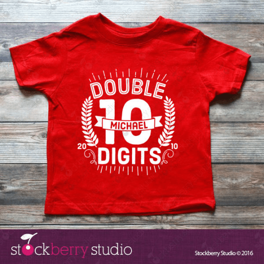 10th Birthday Shirt - Double Digits - Stockberry Studio