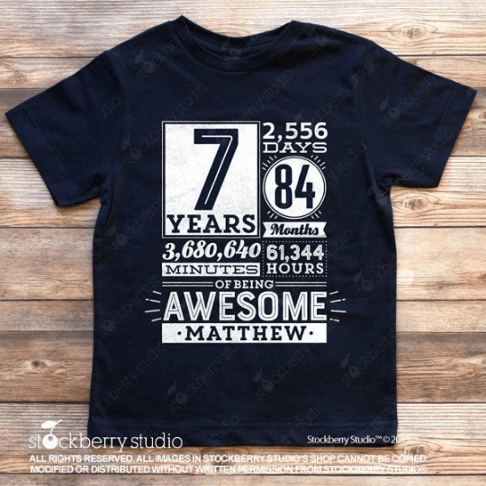 1 Year of Being Awesome 1st Birthday Shirt (any age) - Stockberry Studio