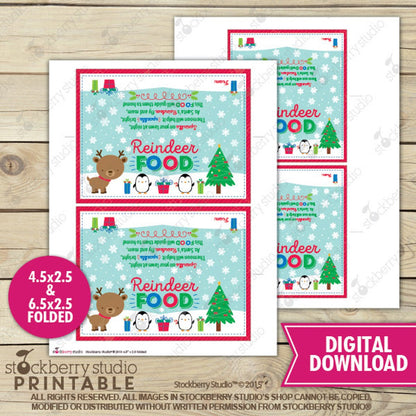 Reindeer Food Bag Toppers - Instant Download