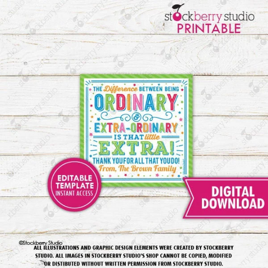 Extra Ordinary Gift Tag