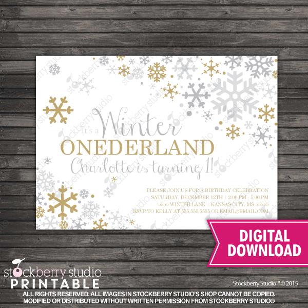 Winter Onederland Birthday Invitation - Stockberry Studio