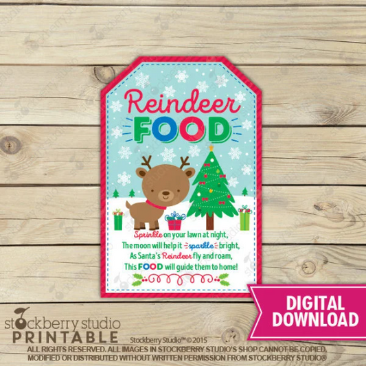 Christmas Reindeer Food Tag - Instant Download