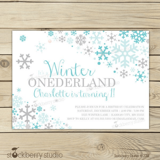 Winter Onederland Birthday Invitation - Stockberry Studio