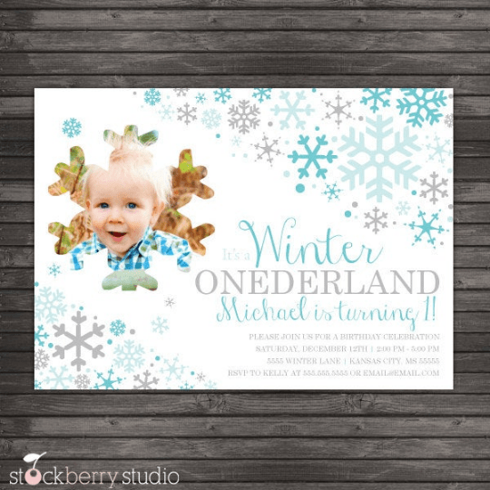 Winter Onederland Birthday Invitation - Stockberry Studio