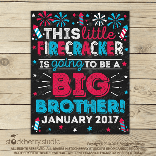 4th of July Big Brother Pregnancy Announcement Sign - Stockberry Studio