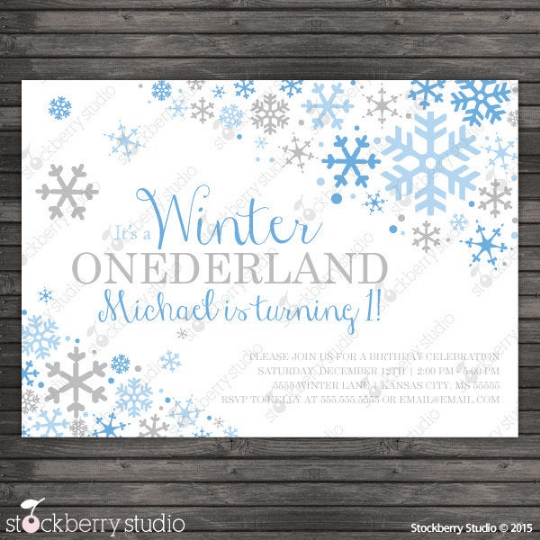 Winter Onederland Birthday Party Invitation - Stockberry Studio