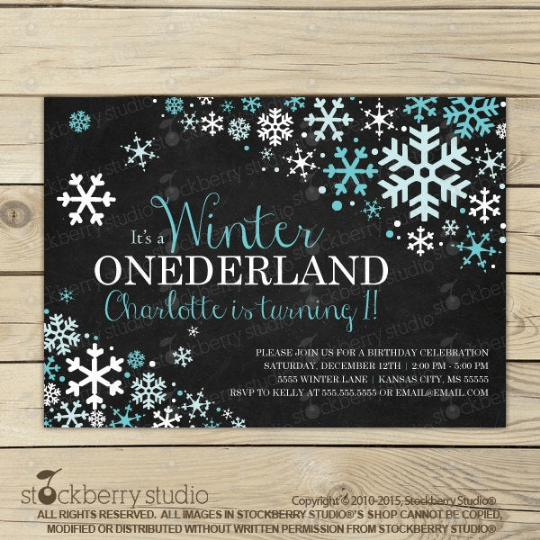 Winter Onederland Birthday Invitation - Stockberry Studio
