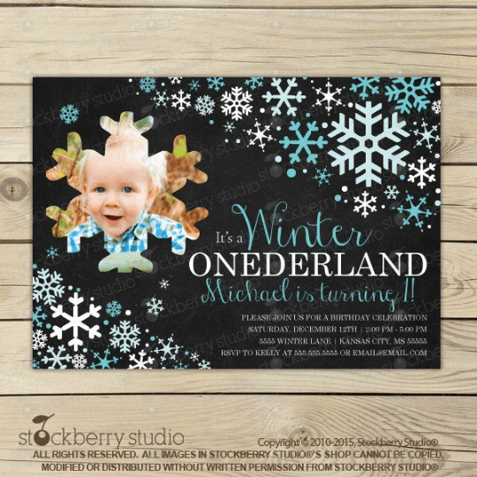 Winter Onederland Birthday Invitation - Stockberry Studio